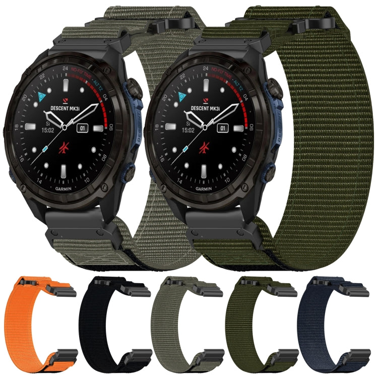 For Garmin Descent Mk3i 43mm 20mm Nylon Hook And Loop Fastener Watch Band(Grey) - Watch Bands by PMC TechLife | Online Shopping South Africa | PMC TechLife