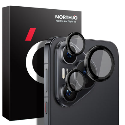 For Huawei Pura 70 NORTHJO Camera Lens CD Vein Metal Ring Tempered Glass Film(Black) - Huawei Tempered Glass by NORTHJO | Online Shopping South Africa | PMC Jewellery | Buy Now Pay Later Mobicred