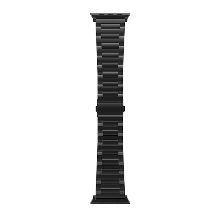 For Apple Watch Series 9 45mm I-Shaped Titanium Watch Band(Black) - Watch Bands by PMC Jewellery | Online Shopping South Africa | PMC Jewellery