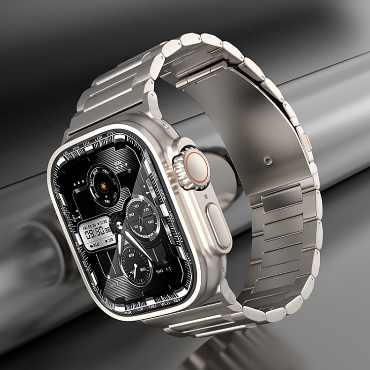 For Apple Watch Series 9 45mm I-Shaped Titanium Watch Band(Grey) - Watch Bands by PMC Jewellery | Online Shopping South Africa | PMC Jewellery