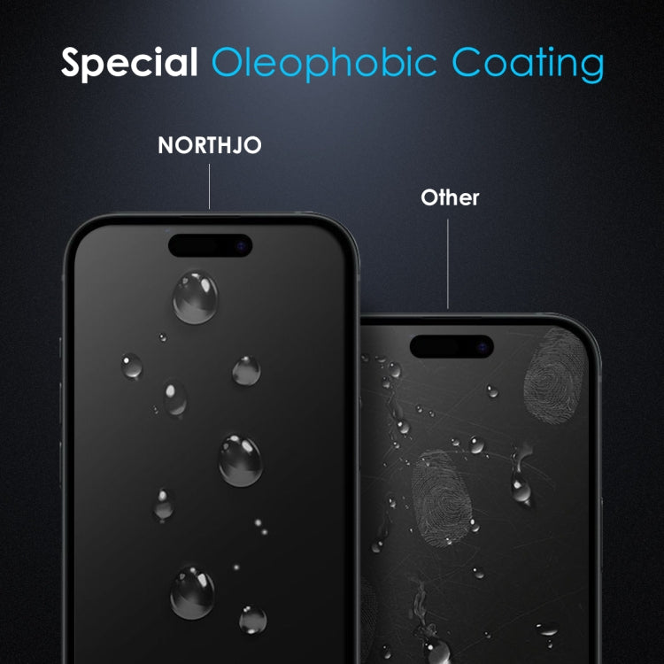 For iPhone 16 Pro Max NORTHJO A++ 28 Degree Privacy Full Glue Silk Printing Tempered Glass Film - iPhone 16 Pro Max Tempered Glass by NORTHJO | Online Shopping South Africa | PMC Jewellery | Buy Now Pay Later Mobicred