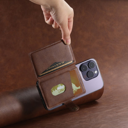 Suteni S2 Phone Magnetic Card Case Card Sleeve MagSafe Magnetic Coil PU Leather(Brown) - Others Accessories by Suteni | Online Shopping South Africa | PMC Jewellery | Buy Now Pay Later Mobicred