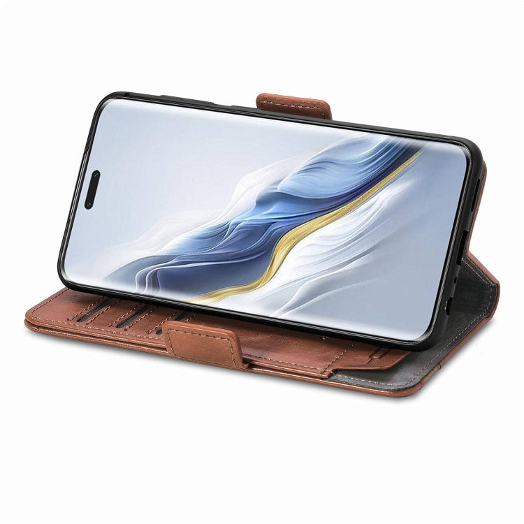 For Honor Magic6 Pro CaseNeo Splicing Dual Magnetic Buckle Leather Phone Case(Brown) - Honor Cases by PMC Jewellery | Online Shopping South Africa | PMC Jewellery | Buy Now Pay Later Mobicred