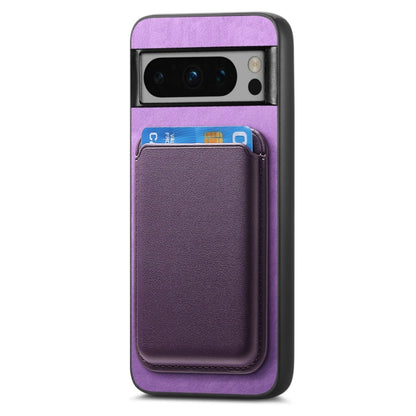 For Google Pixel 9 Retro Magsafe Card Bag PU Back Cover Phone Case(Purple) - Google Cases by PMC Jewellery | Online Shopping South Africa | PMC Jewellery | Buy Now Pay Later Mobicred