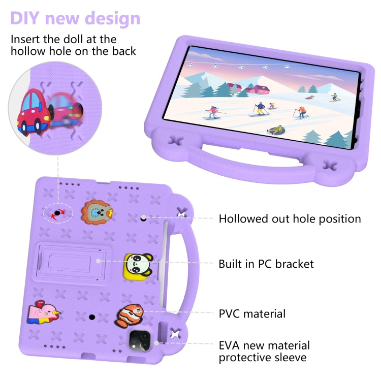 For iPad Air 11 2024 Handle Kickstand Children EVA Shockproof Tablet Case(Light Purple) - iPad Air 11 2024 Cases by PMC Jewellery | Online Shopping South Africa | PMC Jewellery | Buy Now Pay Later Mobicred