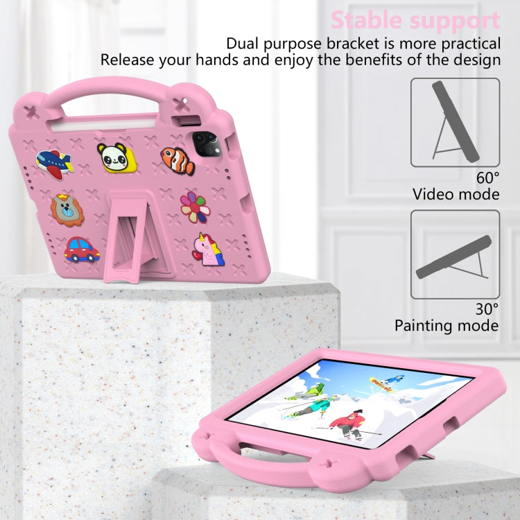 For  iPad Pro 11 2024 Handle Kickstand Children EVA Shockproof Tablet Case(Pink) - iPad Pro 11 2024 Cases by PMC TechLife | Online Shopping South Africa | PMC TechLife | Buy Now Pay Later Mobicred