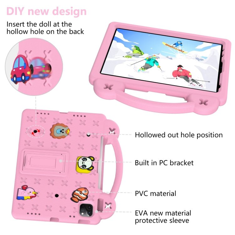 For  iPad Pro 11 2024 Handle Kickstand Children EVA Shockproof Tablet Case(Pink) - iPad Pro 11 2024 Cases by PMC TechLife | Online Shopping South Africa | PMC TechLife | Buy Now Pay Later Mobicred
