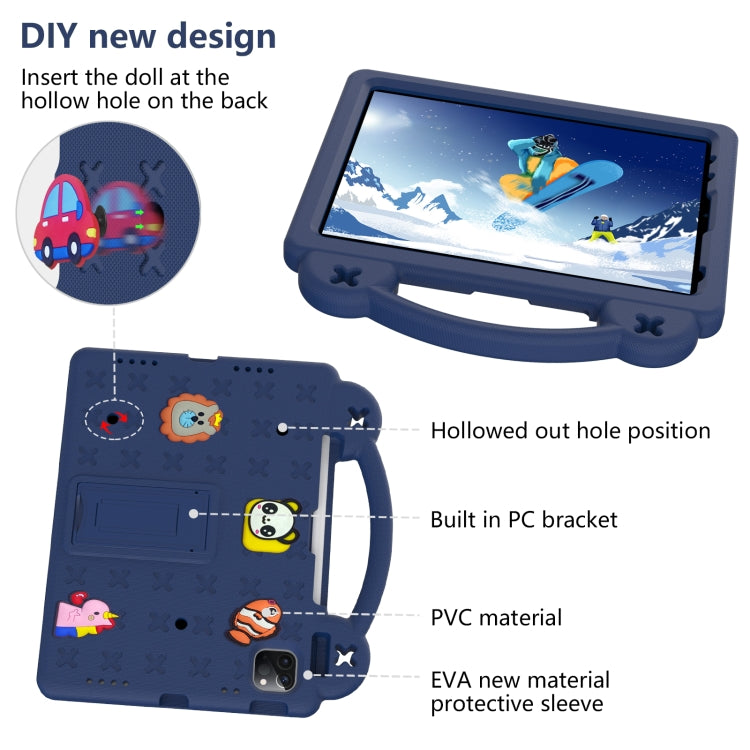 For  iPad Pro 11 2024 Handle Kickstand Children EVA Shockproof Tablet Case(Navy Blue) - iPad Pro 11 2024 Cases by PMC Jewellery | Online Shopping South Africa | PMC Jewellery | Buy Now Pay Later Mobicred