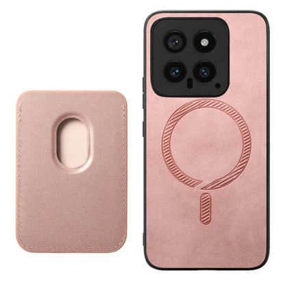 For Xiaomi Redmi K70 / K70 Pro 5G Retro Magsafe Card Bag PU Back Cover Phone Case(Pink) - K70 Pro Cases by PMC Jewellery | Online Shopping South Africa | PMC Jewellery | Buy Now Pay Later Mobicred