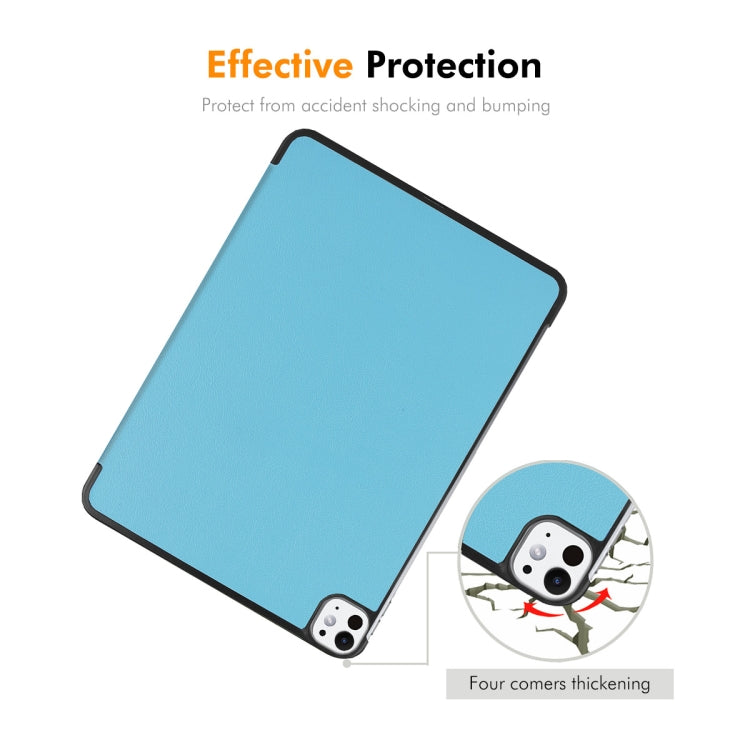 For iPad Pro 11 2024 ENKAY Tri-fold Custer Texture Platic Leather Smart Tablet Case(Grey) - iPad Pro 11 2024 Cases by ENKAY | Online Shopping South Africa | PMC TechLife | Buy Now Pay Later Mobicred