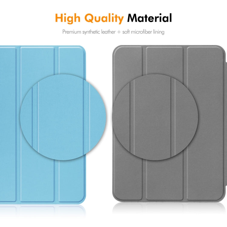 For iPad Pro 11 2024 ENKAY Tri-fold Custer Texture Platic Leather Smart Tablet Case(Grey) - iPad Pro 11 2024 Cases by ENKAY | Online Shopping South Africa | PMC TechLife | Buy Now Pay Later Mobicred