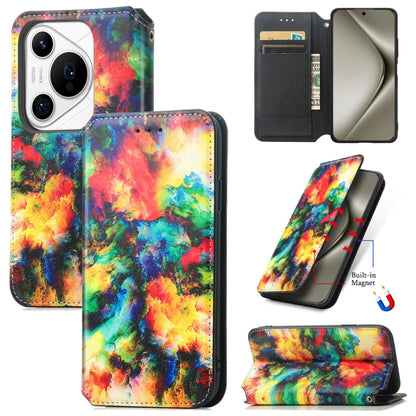 For Huawei Pura 70 Pro+ CaseNeo Colorful Magnetic Leather Phone Case(Colorful Cloud) - Huawei Cases by PMC Jewellery | Online Shopping South Africa | PMC Jewellery | Buy Now Pay Later Mobicred