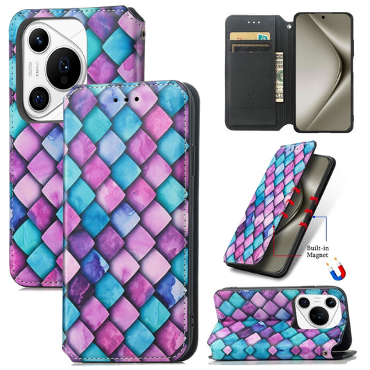 For Huawei Pura 70 Pro+ CaseNeo Colorful Magnetic Leather Phone Case(Purple Scales) - Huawei Cases by PMC Jewellery | Online Shopping South Africa | PMC Jewellery | Buy Now Pay Later Mobicred