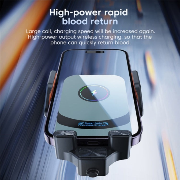 X16 Car Smart Sensor Phone Holder Magnetic Phone Mount Automatic Wireless Charger(Silver) - Wireless Charging Pads by PMC TechLife | Online Shopping South Africa | PMC TechLife | Buy Now Pay Later Mobicred