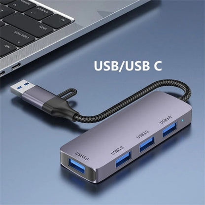 T203 USB + Type-C 3.0 Converter Hub 5Gbps USB 3.0 Data Transfer Adapter for Laptop / Tablet PC - USB 3.0 HUB by PMC Jewellery | Online Shopping South Africa | PMC Jewellery | Buy Now Pay Later Mobicred