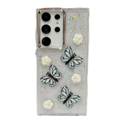 For Samsung Galaxy S25 Ultra 5G Three-dimensional Butterfly Glitter TPU  Phone Case(Blue) - Galaxy S25 Ultra 5G Cases by PMC Jewellery | Online Shopping South Africa | PMC Jewellery | Buy Now Pay Later Mobicred