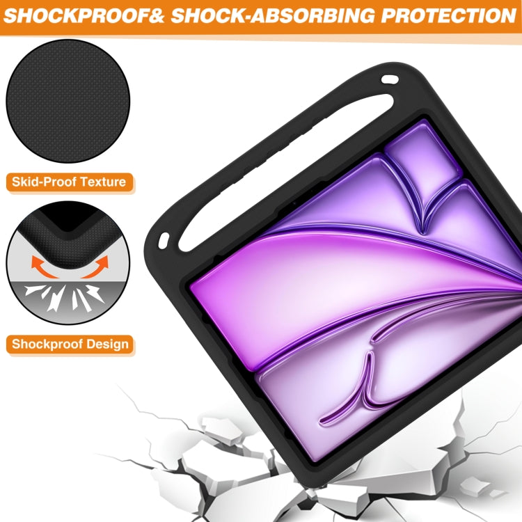 For iPad Air 13 2024 Handle EVA Shockproof Tablet Case with Holder(Black) - iPad Air 13 2024 Cases by PMC Jewellery | Online Shopping South Africa | PMC Jewellery | Buy Now Pay Later Mobicred