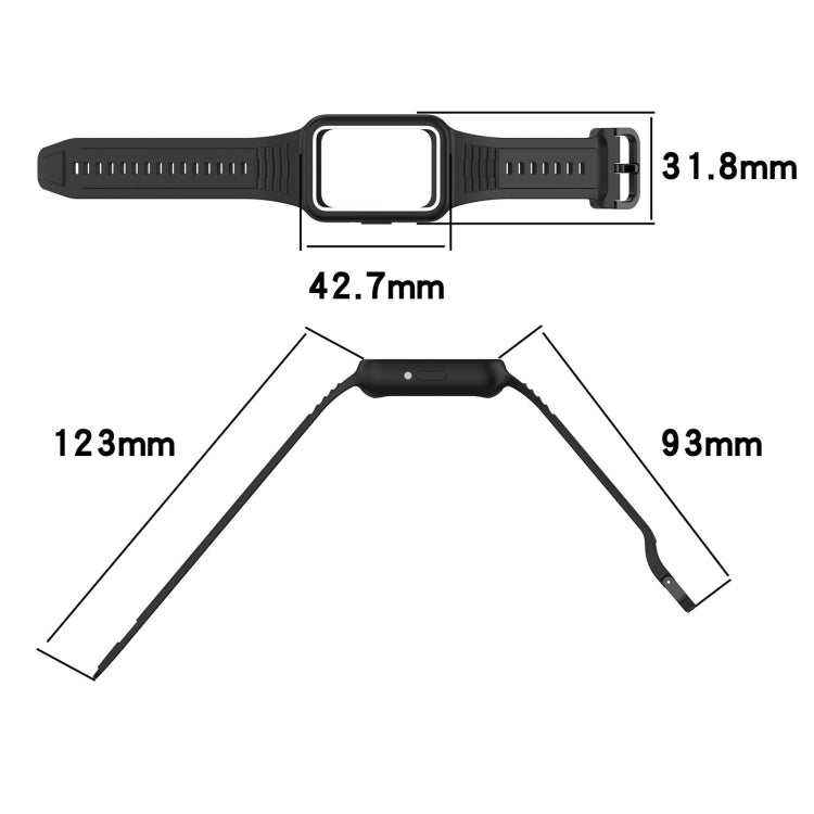 For  Huawei Band 9 NFC Two Color Frame Integrated Silicone Watch Band(White) - Watch Bands by PMc TechLife | Online Shopping South Africa | PMc TechLife | Buy Now Pay Later Mobicred