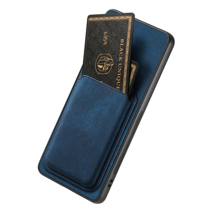 For Huawei Pura 70 Pro Retro Leather Card Bag Magnetic Phone Case(Blue) - Huawei Cases by PMC Jewellery | Online Shopping South Africa | PMC Jewellery | Buy Now Pay Later Mobicred