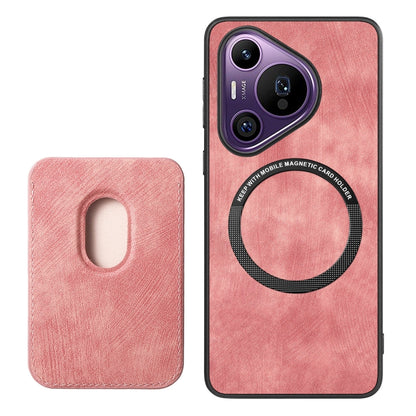 For Huawei Pura 70 Pro+ Retro Leather Card Bag Magnetic Phone Case(Pink) - Huawei Cases by PMC Jewellery | Online Shopping South Africa | PMC Jewellery | Buy Now Pay Later Mobicred