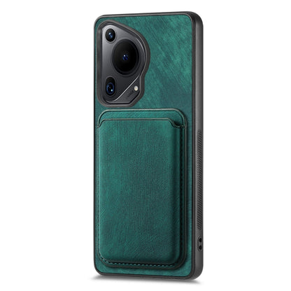 For Huawei Pura 70 Ultra Retro Leather Card Bag Magnetic Phone Case(Green) - Huawei Cases by PMC Jewellery | Online Shopping South Africa | PMC Jewellery | Buy Now Pay Later Mobicred