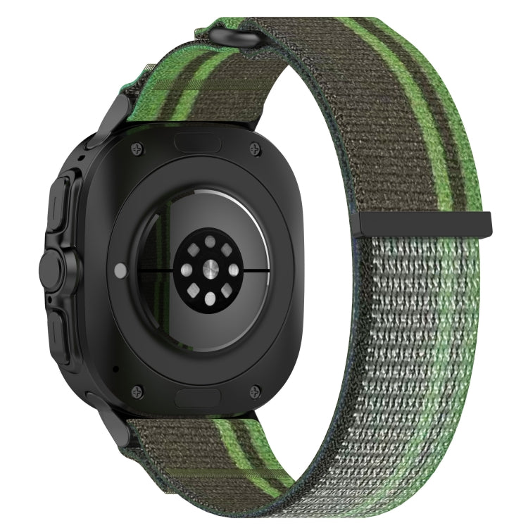 For Samsung Galaxy Watch Ultra 47mm Hook and Loop Fastener Loop Nylon Watch Band(Dark Green) - Watch Bands by PMC Jewellery | Online Shopping South Africa | PMC Jewellery | Buy Now Pay Later Mobicred