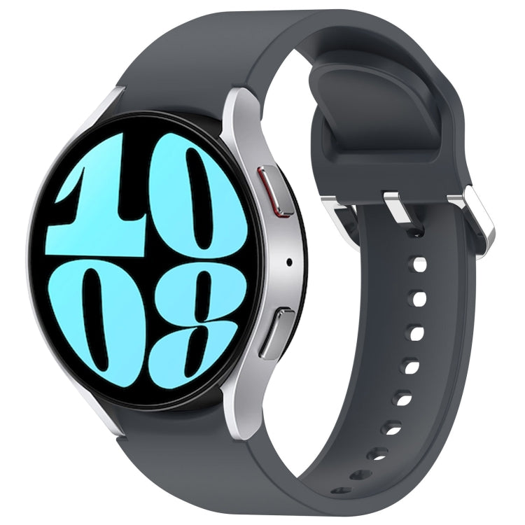 For Samsung Galaxy Watch 6 44mm Solid Color Silver Buckle Quick Release Silicone Watch Band(Grey) - free shipping - PMC TechLife - Order now!