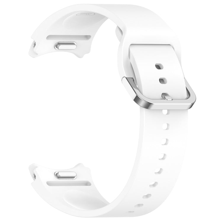 For Samsung Galaxy Watch 6 40mm Solid Color Silver Buckle Quick Release Silicone Watch Band(White) - free shipping - PMC TechLife - Order now!