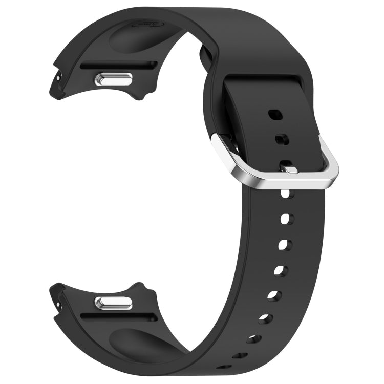 For Samsung Galaxy Watch 5  40mm Solid Color Silver Buckle Quick Release Silicone Watch Band(Black) - free shipping - PMC TechLife - Order now!