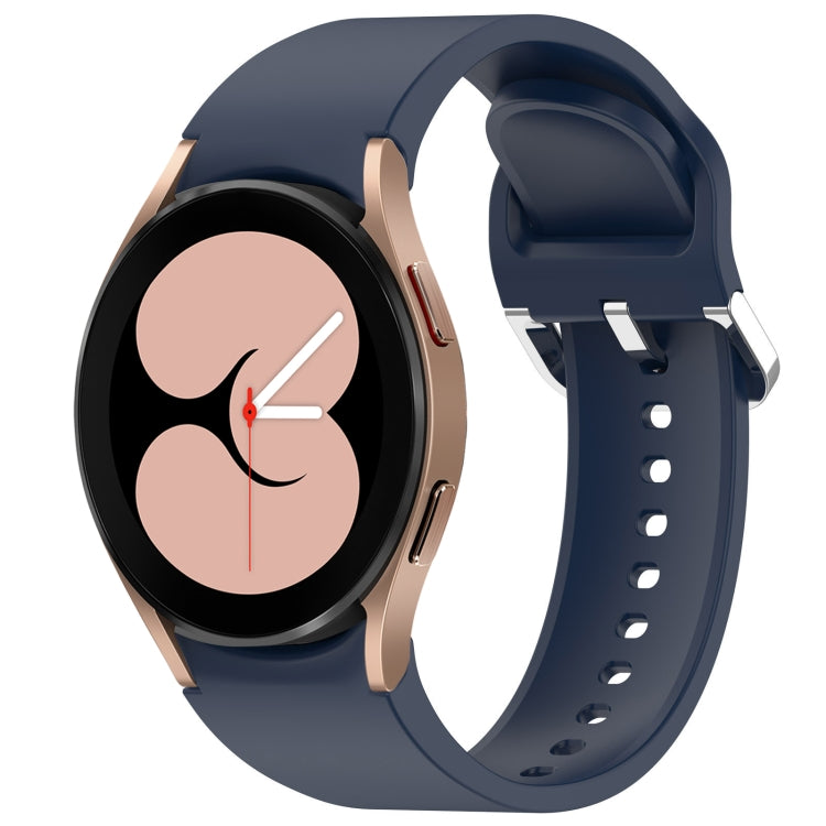 For Samsung Galaxy Watch 4 40mm Solid Color Silver Buckle Quick Release Silicone Watch Band(Midnight Blue) - free shipping - PMC TechLife - Order now!