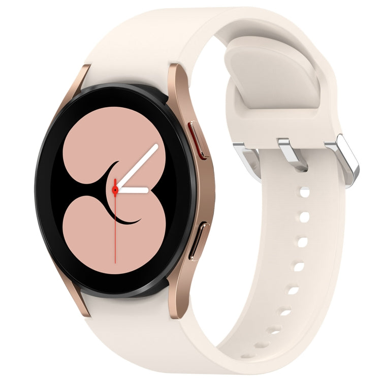 For Samsung Galaxy Watch 4 40mm Solid Color Silver Buckle Quick Release Silicone Watch Band(Starlight) - free shipping - PMC TechLife - Order now!