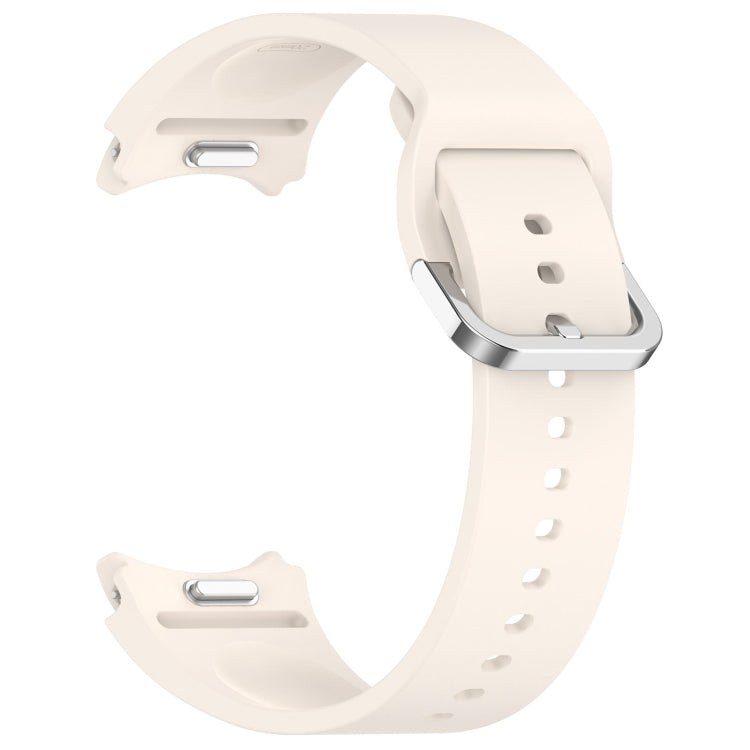 For Samsung Galaxy Watch 7 44mm Solid Color Silver Buckle Quick Release Silicone Watch Band(Starlight) - free shipping - PMC TechLife - Order now!