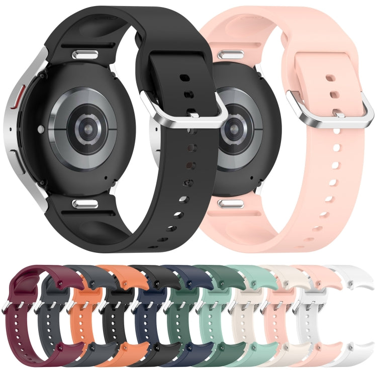 For Samsung Galaxy watch 5 Pro Golf Edition Solid Color Silver Buckle Quick Release Silicone Watch Band(Pink) - free shipping - PMC TechLife - Order now!