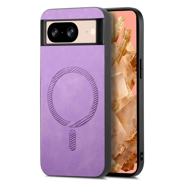 For Google Pixel 9 / 9 Pro Retro Magsafe Magnetic PU Back Cover Phone Case(Purple) - Google Cases by PMC Jewellery | Online Shopping South Africa | PMC Jewellery | Buy Now Pay Later Mobicred