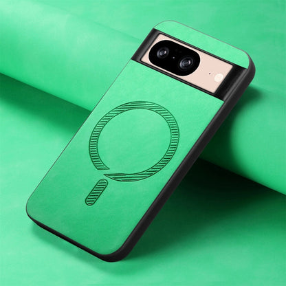 For Google Pixel 9 / 9 Pro Retro Magsafe Magnetic PU Back Cover Phone Case(Green) - Google Cases by PMC Jewellery | Online Shopping South Africa | PMC Jewellery | Buy Now Pay Later Mobicred