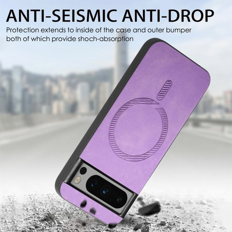 For Google Pixel 9 Pro XL Retro Magsafe Magnetic PU Back Cover Phone Case(Purple) - Google Cases by PMC Jewellery | Online Shopping South Africa | PMC Jewellery | Buy Now Pay Later Mobicred