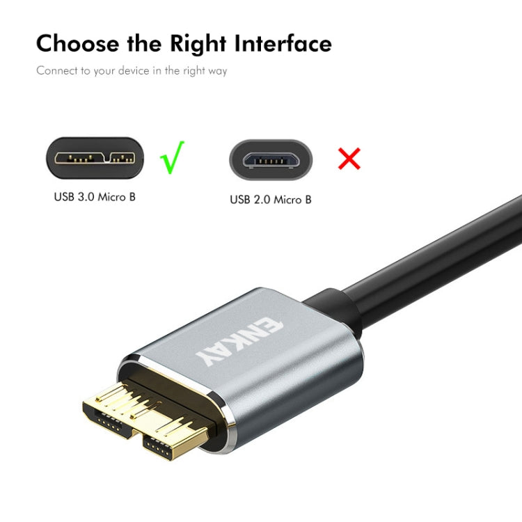 ENKAY USB 3.0 A to USB 3.0 Micro B 5Gbps Data Camera Hard Drive Cable, Length:1m - USB 3.0 by ENKAY | Online Shopping South Africa | PMC TechLife | Buy Now Pay Later Mobicred