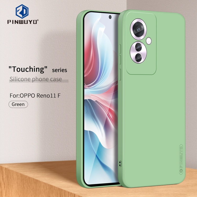 For OPPO Reno11 F PINWUYO Sense Series Liquid Silicone TPU Phone Case(Green) - OPPO Cases by PINWUYO | Online Shopping South Africa | PMC Jewellery | Buy Now Pay Later Mobicred