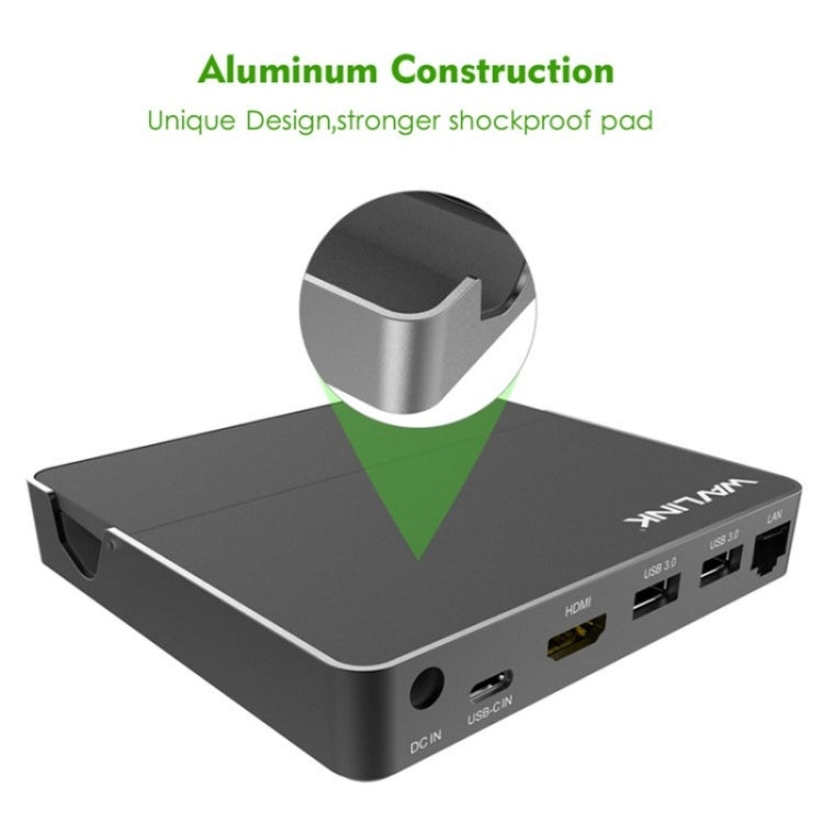 WAVLINK UHP3D01G Gigabit Ethernet USB 3.0 Multi-Function HUB 4K HD Docking Station(EU Plug) - free shipping - PMC Jewellery - Order now!