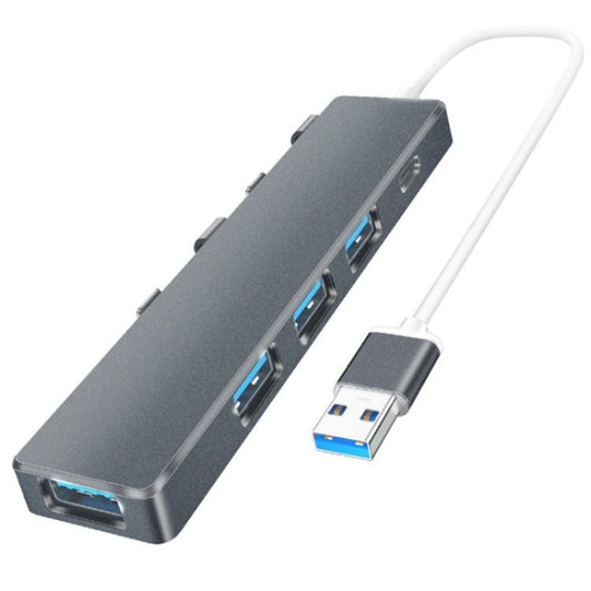 ADS-301A USB 3.0 to Type-C + USB 3.0 / 2.0 4-Ports Hub Laptop Expander(Grey) - USB 3.0 HUB by PMC Jewellery | Online Shopping South Africa | PMC Jewellery | Buy Now Pay Later Mobicred