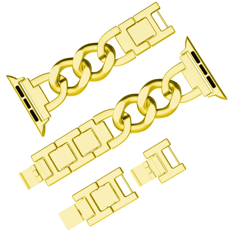 For Apple Watch Series 6 40mm Quick-Release Metal Chain Watch Band(Gold) - free shipping - PMC TechLife - Order now!