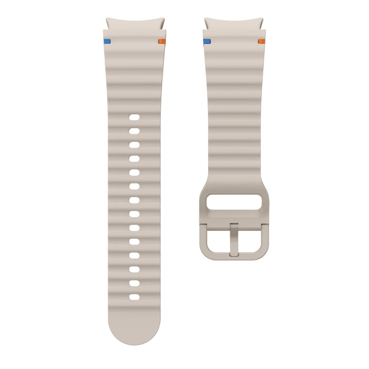 For Samsung Galaxy Watch 6 Classic Wave Pattern Stitched Silicone Watch Band(Starlight) - free shipping - PMC TechLife - Order now!