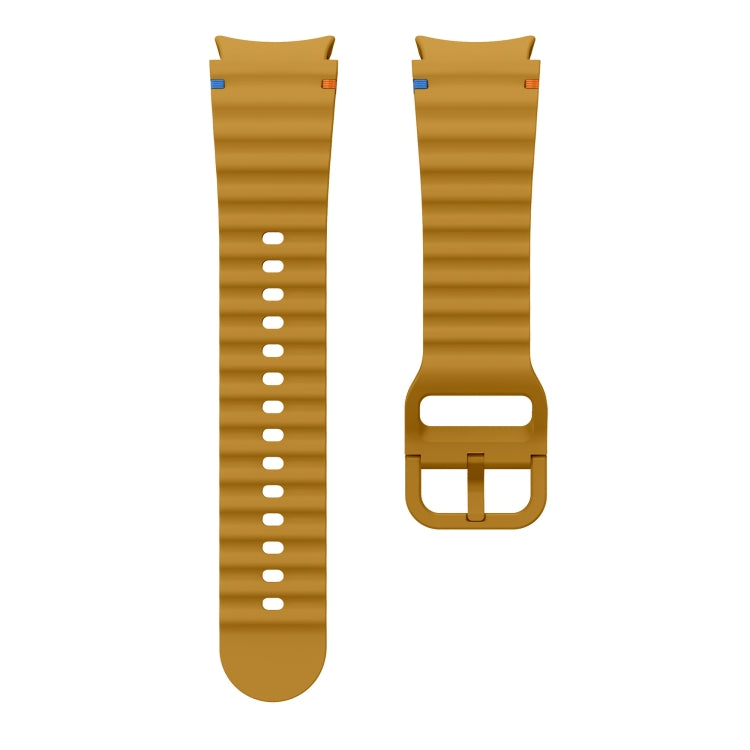 For Samsung Galaxy Watch 6 40 / 44mm Wave Pattern Stitched Silicone Watch Band(Yellow) - free shipping - PMC TechLife - Order now!