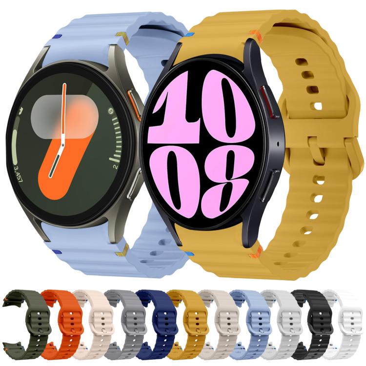 For Samsung Galaxy Watch 5 40 / 44mm Wave Pattern Stitched Silicone Watch Band(Black) - free shipping - PMC TechLife - Order now!