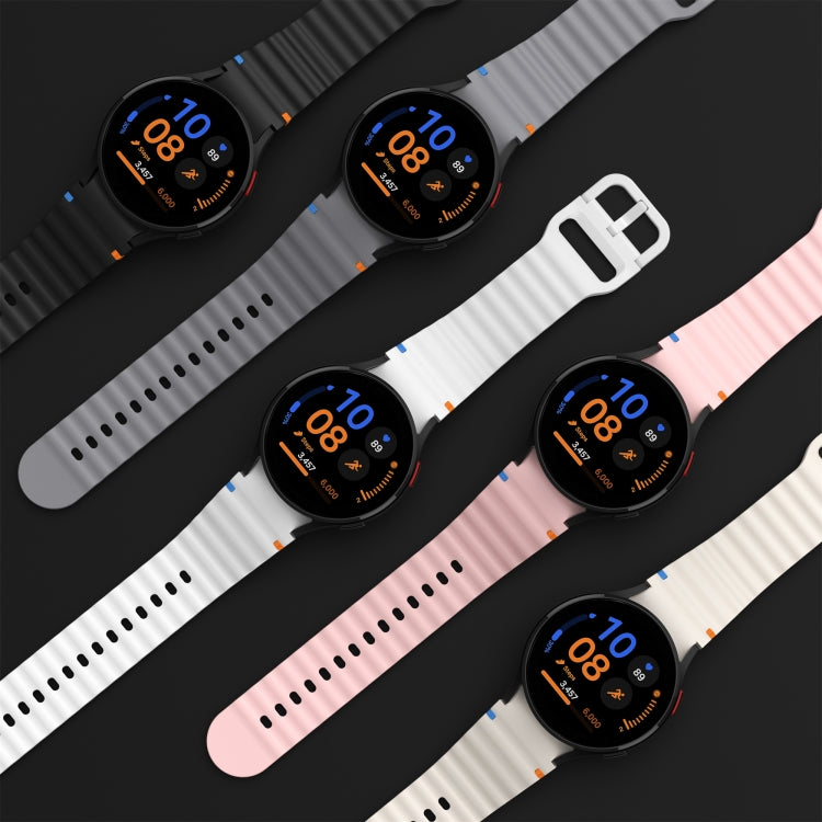 For Samsung Galaxy Watch 4 Classic 42 / 46mm Wave Pattern Stitched Silicone Watch Band(Light Blue) - free shipping - PMC TechLife - Order now!