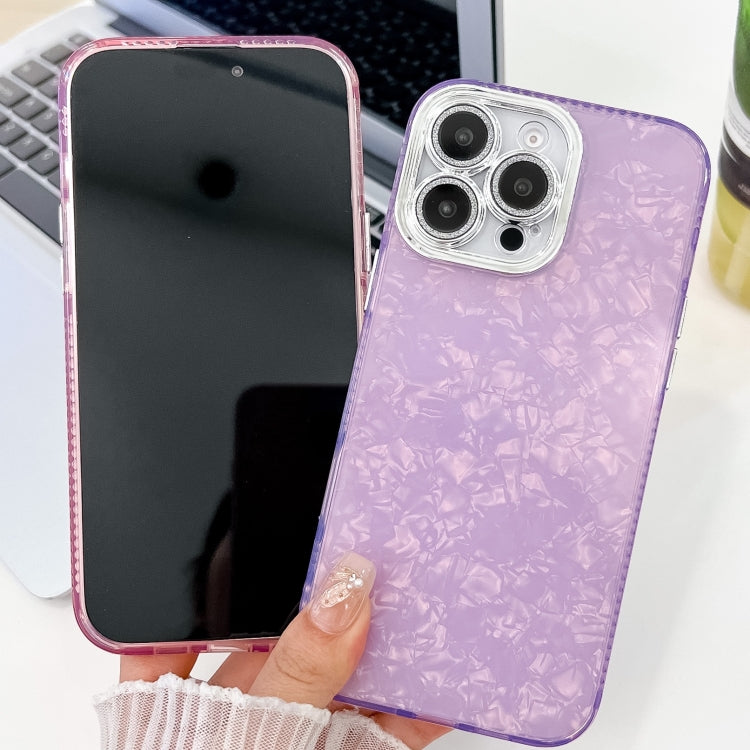 For iPhone 16 Pro Plating Glitter Texture TPU Phone Case with Lens Film(Purple Feather Yarn) - iPhone 16 Pro Cases by PMC Jewellery | Online Shopping South Africa | PMC Jewellery | Buy Now Pay Later Mobicred