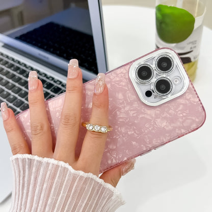 For iPhone 16 Plus Plating Glitter Texture Ring Holder TPU Phone Case with Lens Film(White Water Ripples) - iPhone 16 Plus Cases by PMC Jewellery | Online Shopping South Africa | PMC Jewellery | Buy Now Pay Later Mobicred