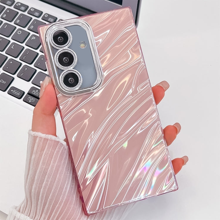 For Samsung Galaxy S25+ 5G Plating Glitter Texture TPU Phone Case with Lens Film(Pink Water Ripples) - Galaxy S25+ 5G Cases by PMC Jewellery | Online Shopping South Africa | PMC Jewellery | Buy Now Pay Later Mobicred