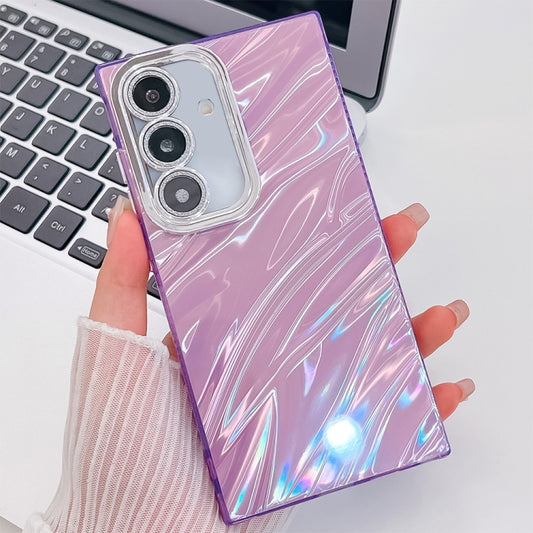 For Samsung Galaxy S25+ 5G Plating Glitter Texture TPU Phone Case with Lens Film(Purple Water Ripples) - Galaxy S25+ 5G Cases by PMC Jewellery | Online Shopping South Africa | PMC Jewellery | Buy Now Pay Later Mobicred