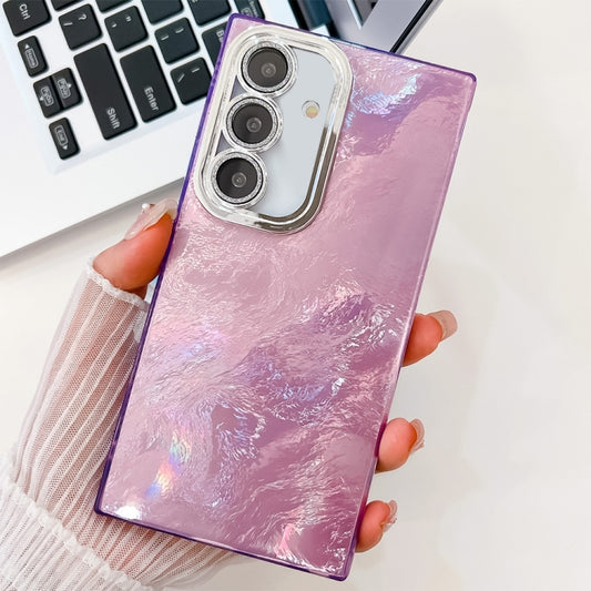 For Samsung Galaxy S25+ 5G Plating Glitter Texture TPU Phone Case with Lens Film(Purple Tinfoil Texture) - Galaxy S25+ 5G Cases by PMC Jewellery | Online Shopping South Africa | PMC Jewellery | Buy Now Pay Later Mobicred